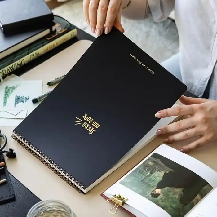 A4 Siyah Kraft Kapak Eskiz Defteri 60 Yaprak 140 gr. Perforajlı Sketch Book