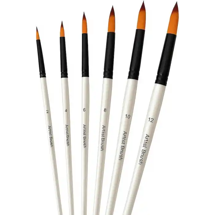 Hannah 6LI Liner Resim Sanat Fırça Seti Akrilik Guaj Yağlı Suluboya