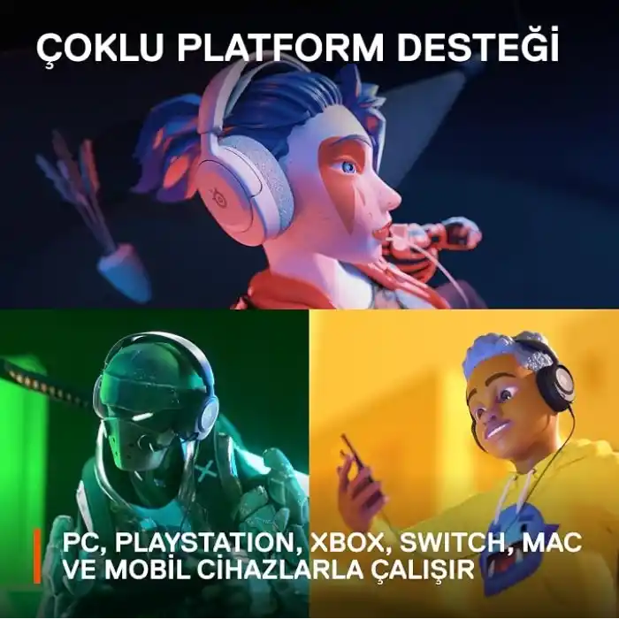 SteelSeries Arctis Nova 1 – Multi-Platform Gaming Kulaklık – Hi-Fi Sürücü – 360° Surround Ses – AirWeave Memory Foam Kulak Yastıkları – Gürültü Önleyici Mikrofon, PC, PS5, PS4, Switch, Xbox – Beyaz