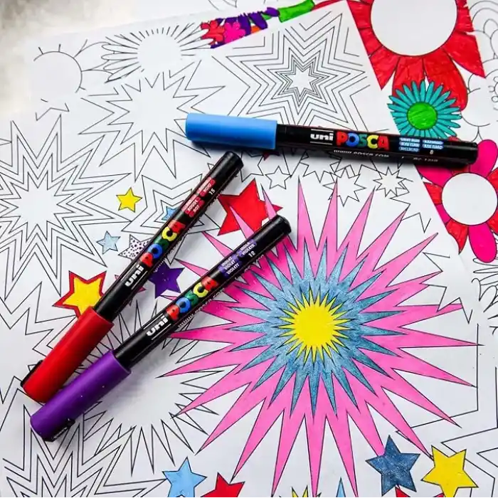 Uni Posca Markör Kalem 3M Set 0.9-1.3 mm Keçe Uçlu (12li Set)