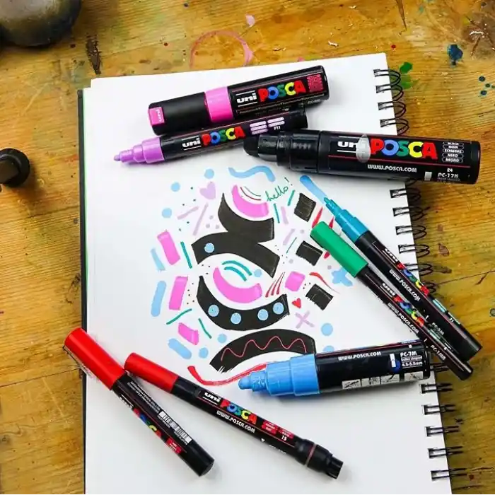 Uni Posca Markör Kalem 3M Set 0.9-1.3 mm Keçe Uçlu (12li Set)