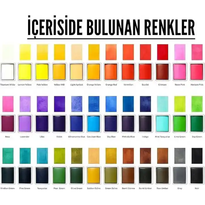 PAGOS Sulu boya seti, profesyonel 36 sabit pigment boyama kutusu, yüksek pigmentasyon, sanatçılar, öğrenciler, yetişkinler için 12 sulu boya kağıdı