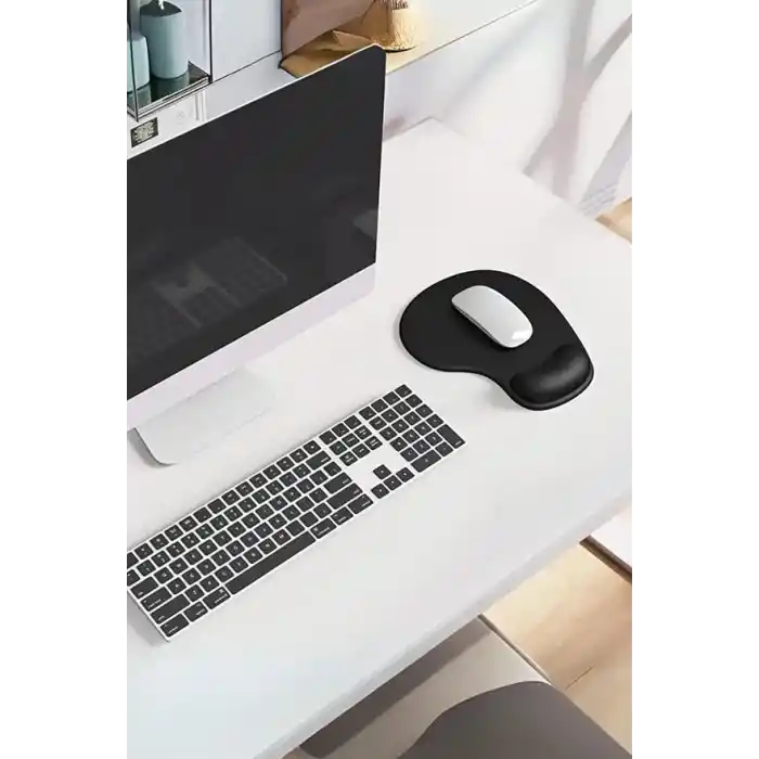 ErgoPad Bilek Destekli Ergonomik Kaymaz Taban Mouse Pad, Masa Pedi Siyah