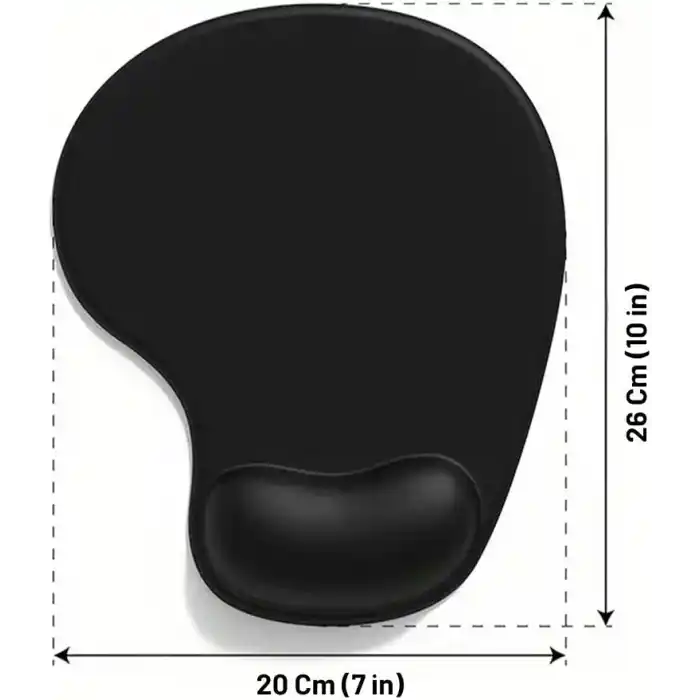 ErgoPad Bilek Destekli Ergonomik Kaymaz Taban Mouse Pad, Masa Pedi Siyah