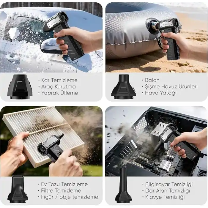 Minesk G320 Turbo Jet Fan Hava Üfleyici - 【Turbo Modda 320 Gram Hava Üfleme Gücü】- Ultra Güçlü Hava Basıncı -Taşıma Torbalı ve Ekstra Nozullu - Çıkarılabilir Batarya Sistemi