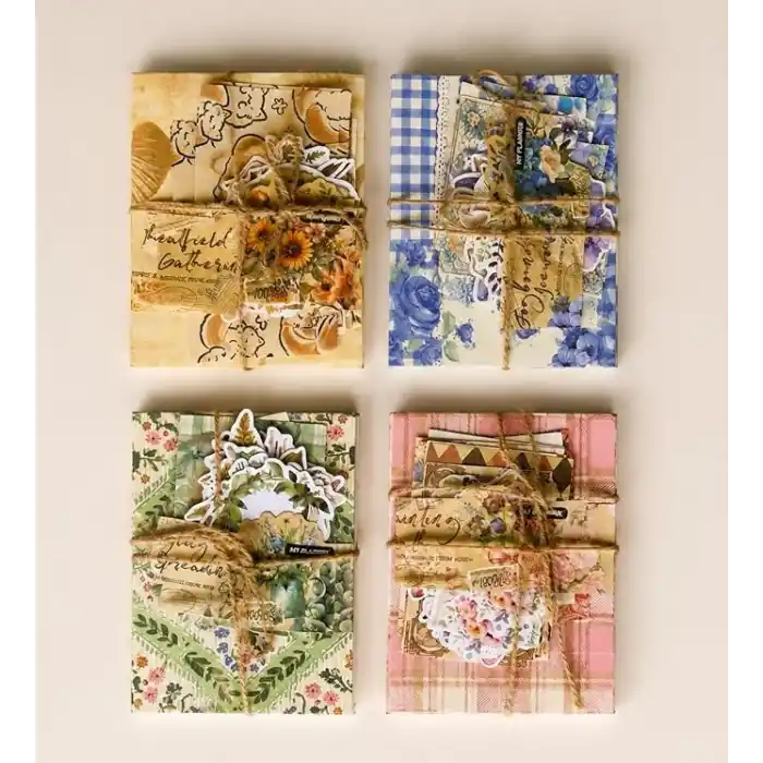 Vintage Scrapbook Başlangıç Dekoratif Kağıt Seti