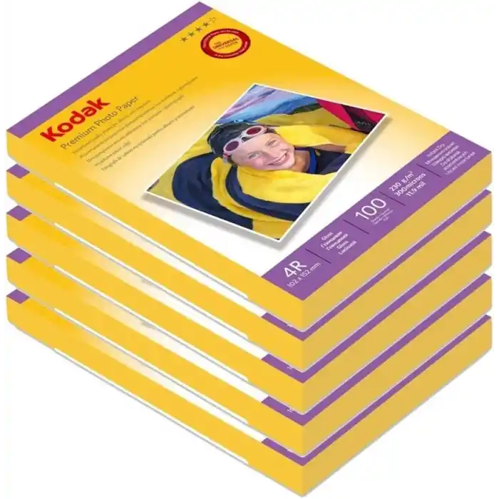 Kodak 230 Gram 10X15 Parlak 5Li Paket 500 Adet Inkjet Fotoğraf Kağıdı