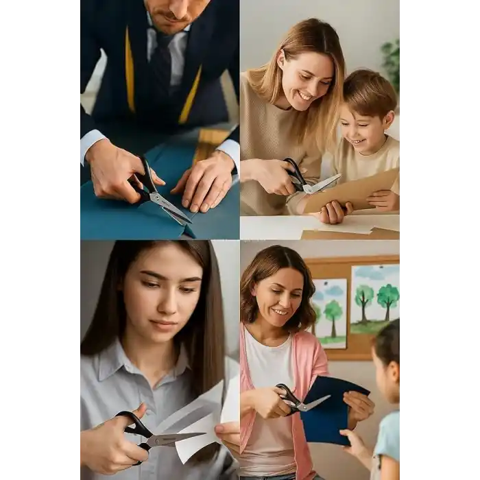 Taksun Paslanmaz Çelik Makas, GL120, Keskin Bıçak, Ofis, Okul Kullanımı, Çok Amaçlı, Dayanıklı Vidalı Yapı, Ergonomik, Hassas Kağıt, Karton, Kumaş Kesimi, Profesyonel Terzi Makası, 9