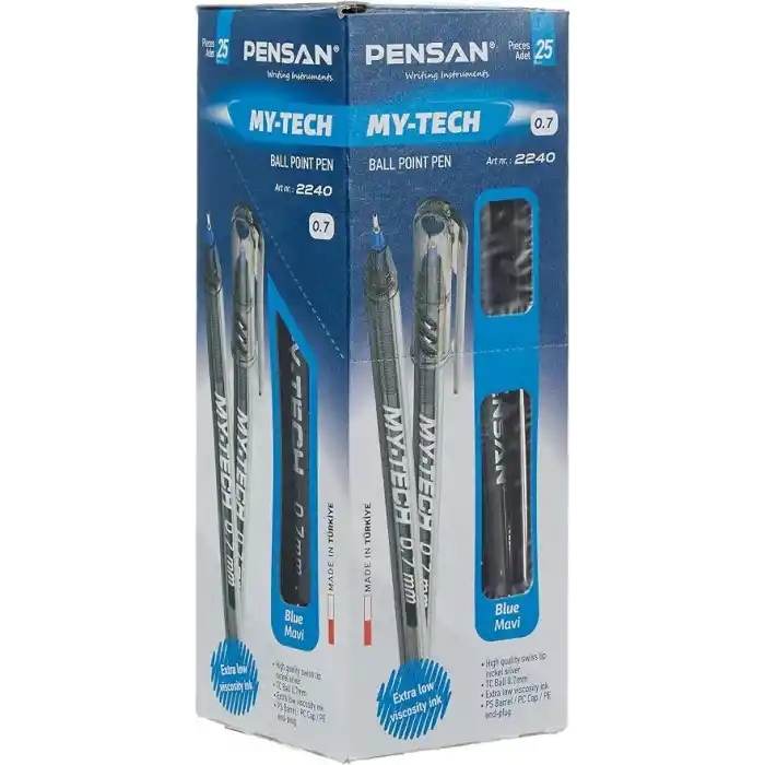 Pensan PE02240TKMA25 0.7 Mm My Tech Tükenmez Kalem 25li Mavi