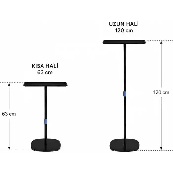 Coverzone Projektör Standı Ayarlanabilir Yükseklikli Zemin Tipi Projeksiyon Cihazı Standı 63-120 cm Eğilebilir Tepsi Güçlendirilmiş Ana Direk Kolay Kurulum | Jorrezi JR-TY03
