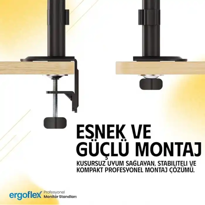 Ergoflex EF S16 Çift Kol 17-32 inch Uyumlu Amortisörlü 2-9 kg Monitör Standı 2026 Versiyon