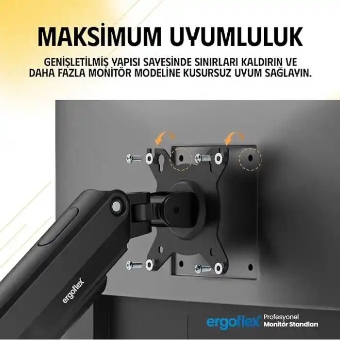 Ergoflex EF S16 Çift Kol 17-32 inch Uyumlu Amortisörlü 2-9 kg Monitör Standı 2026 Versiyon