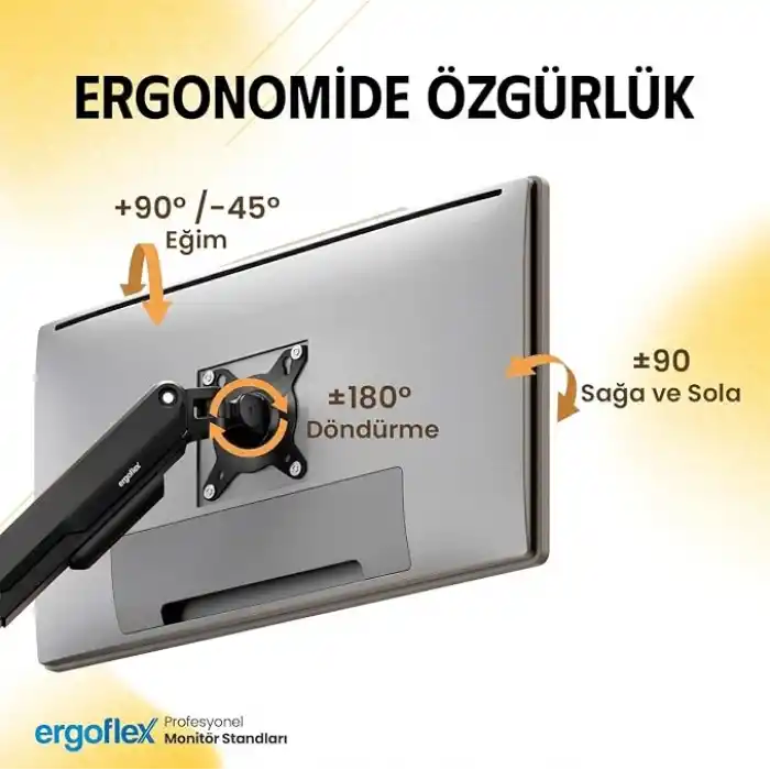 Ergoflex EF S16 Çift Kol 17-32 inch Uyumlu Amortisörlü 2-9 kg Monitör Standı 2026 Versiyon