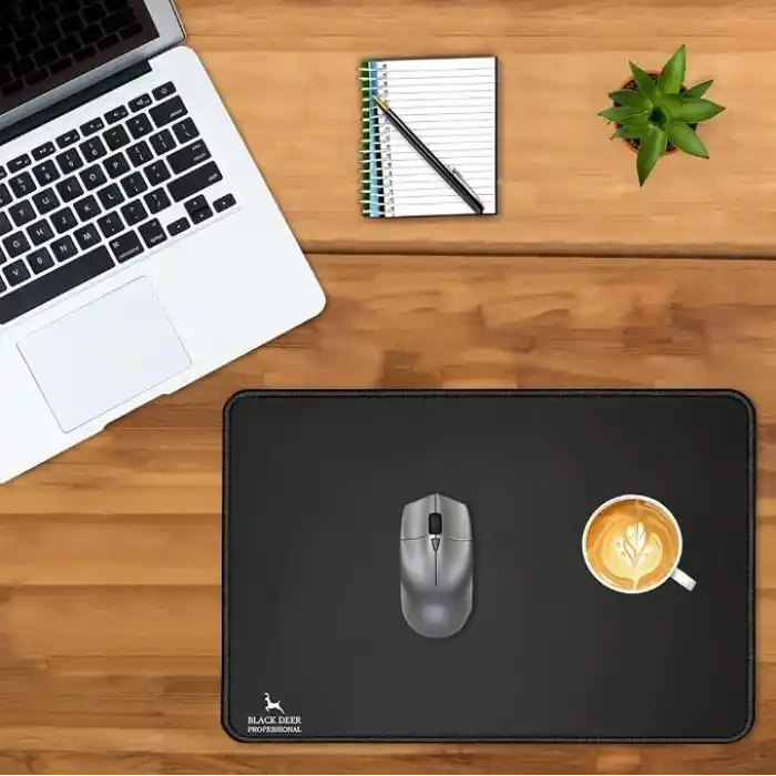 Black Deer Oyuncu Mouse Pad, Fare Altlığı, Kenar Dikişli, Kaymaz Taban, Ofis Tipi, Pürüzsüz Yüzey, Çalışma Masası Altlığı (35x28 M)