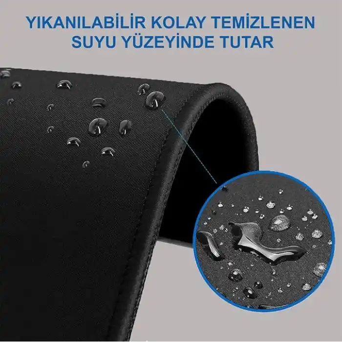 Black Deer Oyuncu Mouse Pad, Fare Altlığı, Kenar Dikişli, Kaymaz Taban, Ofis Tipi, Pürüzsüz Yüzey, Çalışma Masası Altlığı (35x28 M)