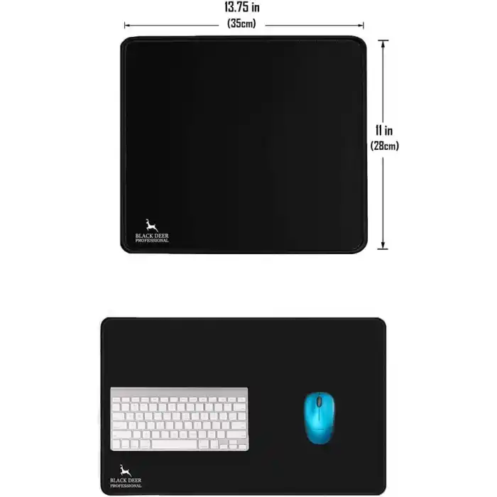 Black Deer Oyuncu Mouse Pad, Fare Altlığı, Kenar Dikişli, Kaymaz Taban, Ofis Tipi, Pürüzsüz Yüzey, Çalışma Masası Altlığı (35x28 M)