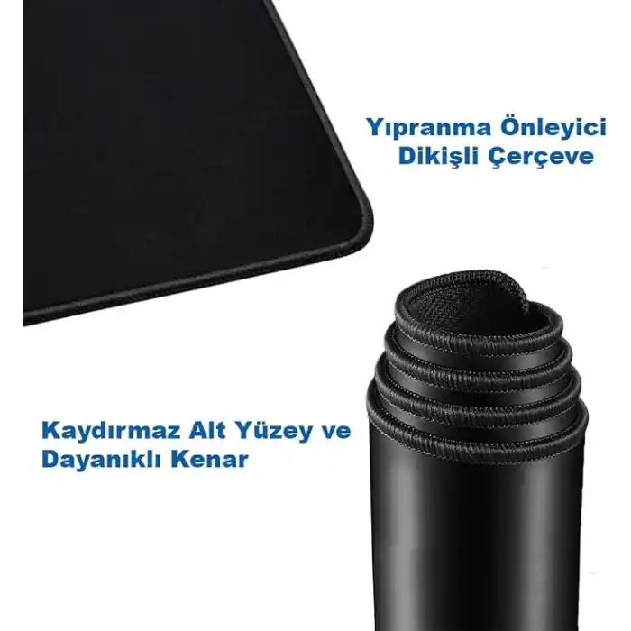 Black Deer Oyuncu Mouse Pad, Fare Altlığı, Kenar Dikişli, Kaymaz Taban, Ofis Tipi, Pürüzsüz Yüzey, Çalışma Masası Altlığı (35x28 M)