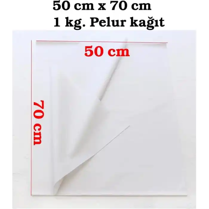 Beyaz Pelur Kağıdı 50x70 cm 1 Kg (Takribi 78-80 Adet)– Hediye Paketleme ve Ambalaj İçin