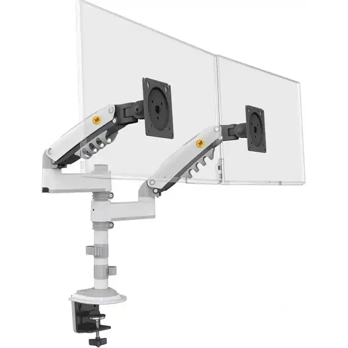 North Bayou Nb H180 17-27 Çift Kol 2-9 kg Amortisörlü Monitör Standı (Beyaz)