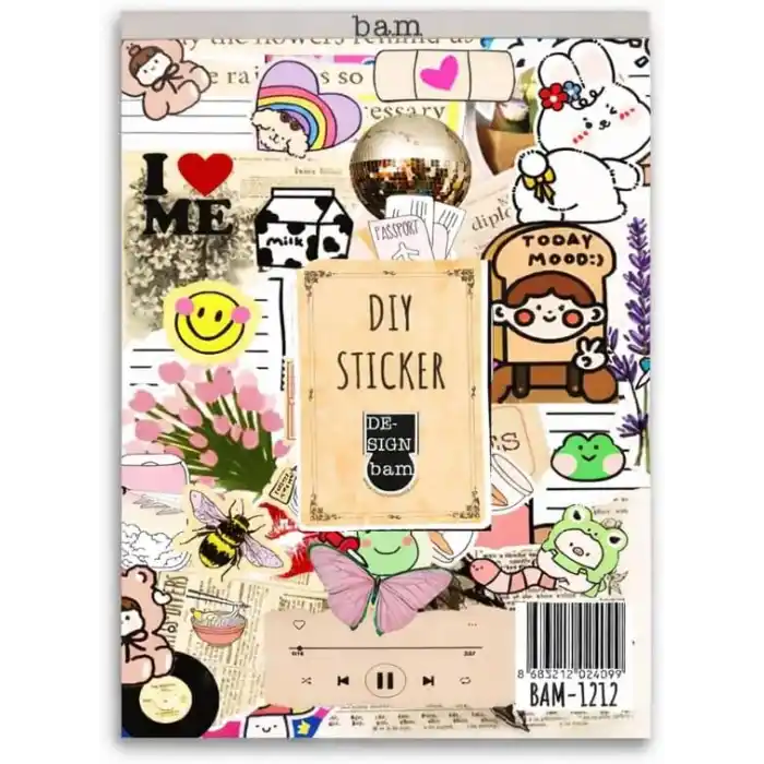 Vintage My DIY Sticker Book 24 * 17 cm 16 Sayfa Özel Tasarım Rengarenk Sticker Kitabı