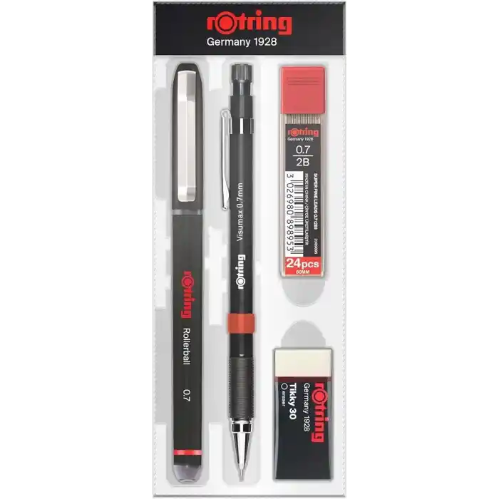 rOtring Visumax + Roller Ofis Seti- 0.7 mm, Siyah