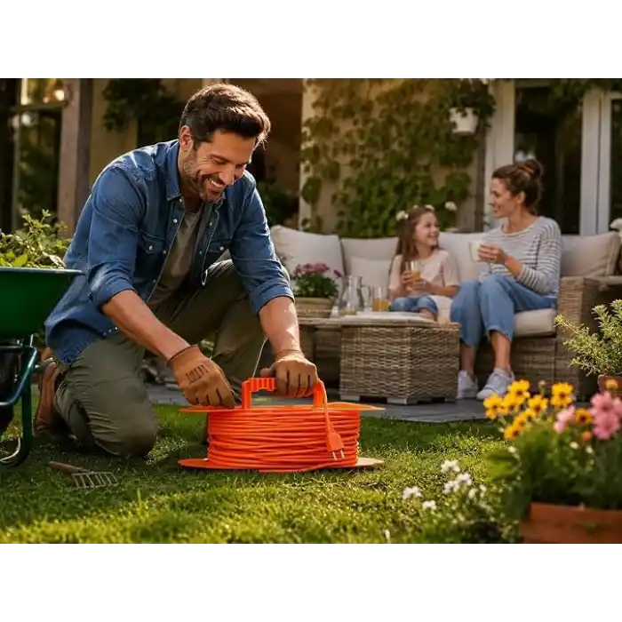 Kablo Toplayıcı Organizer, 30 Metre Kapasiteli, Plastik Kablo Sarma Aparatı, 36 Cm, Taşınabilir Kablo Düzenleyici, Sabitleme Yuvalı, Pratik Kullanım, Kablo Tutucu