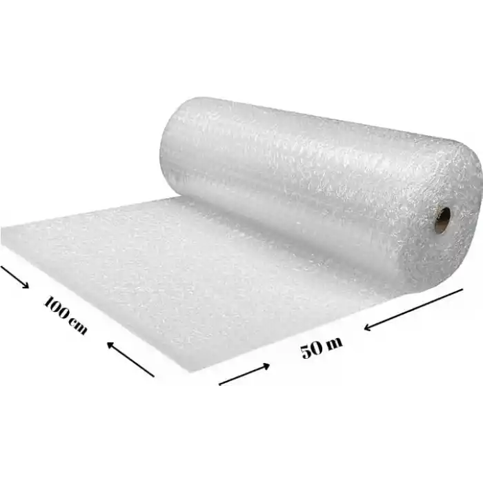 Pat-Pat Balonlu Naylon Ambalaj Malzemesi, Çift Katmanlı Hava Kabarcıklı, 100 cm x 50 m, Taşınma ve Kargo için Koruyucu Paketleme
