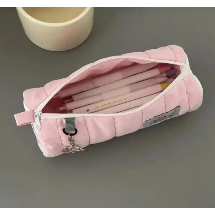 Fufu Narutomaki Y2K Rulo Pembe Kalemlik Pembe Kırtasiye Makyaj Düzenleyici Çanta Kalem Kutusu