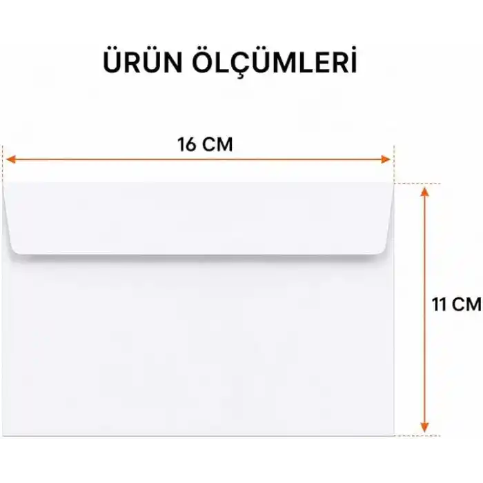 Orret Home 100 Adet Kendinden Yapışkanlı Beyaz Mektup Zarfı, Tutkallı Kapaklı Zarf, Davetiye Tebrik Kartı Para Evrak Posta Gönderim Ofis Okul Zarfı, Düğün Davetiyesi Not Kartı İçin, 16x11 cm