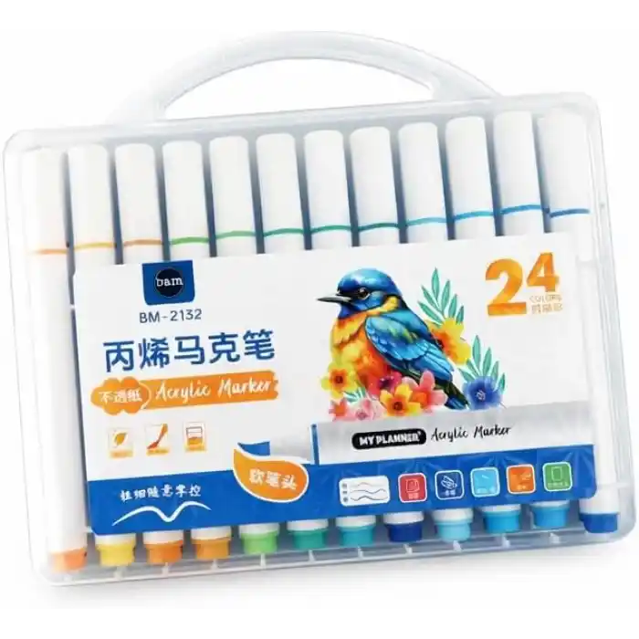 24 Renk Akrilik Marker Kalem Seti