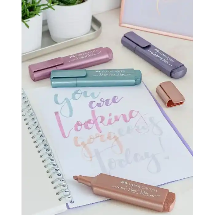 Faber-Castell Fosforlu Kalem 46 Yeni Metalik Renkler 4 Renk 2021