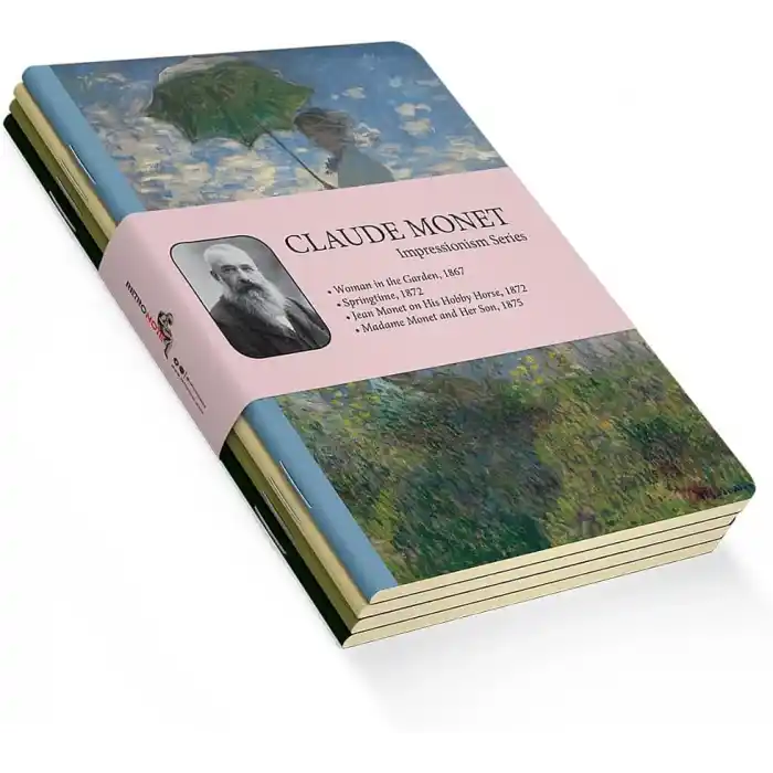 Retronote Claude Monet 4lü Defter Seti, Impressionism Series, Çizgisiz, 48 Sayfa, 10.5x14cm