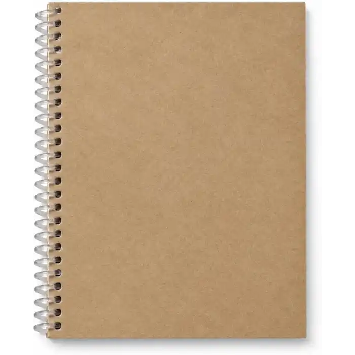 Kraft Kapaklı Spiralli Çizgisiz Defter, 24x16,5 cm, 100 Yaprak