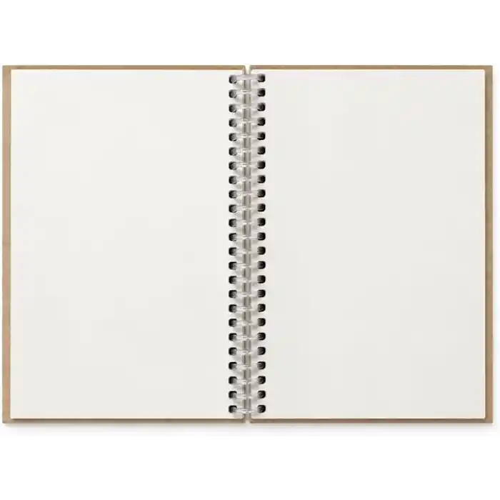 Kraft Kapaklı Spiralli Çizgisiz Defter, 24x16,5 cm, 100 Yaprak