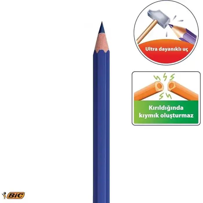 BIC Kids Evolution Kuru Boya Kalemi 25li Metal Tüp, Kıymık Oluşturmaz, Çiğnemeye Karşı Dayanıklı, Kolay Açılır