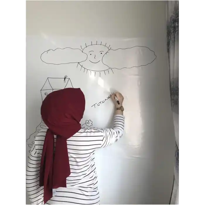 2 Tane 60x100 Beyaz Statik Akıllı Kağıt Yazı Tahtası Duvar,cama, Tahtaya Uygulanır Yapışkansız Beyaz 60 x 100