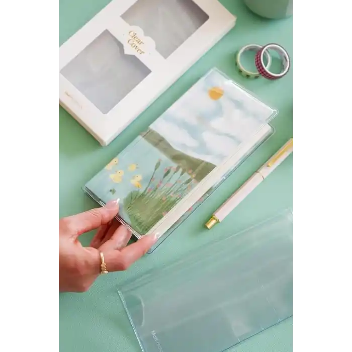 Matt Notebook 9x18 cm Ciltli Ajanda Defter Şeffaf Koruma Kılıfı