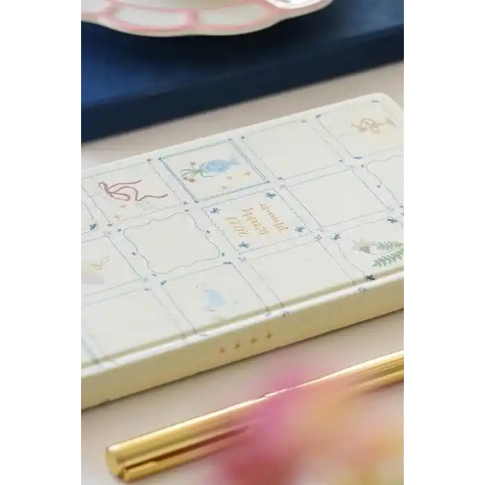 Matt Notebook 2027 Yılı Keten Haftalık Planlayıcı Kareli Cep Ajandası 9x18 cm