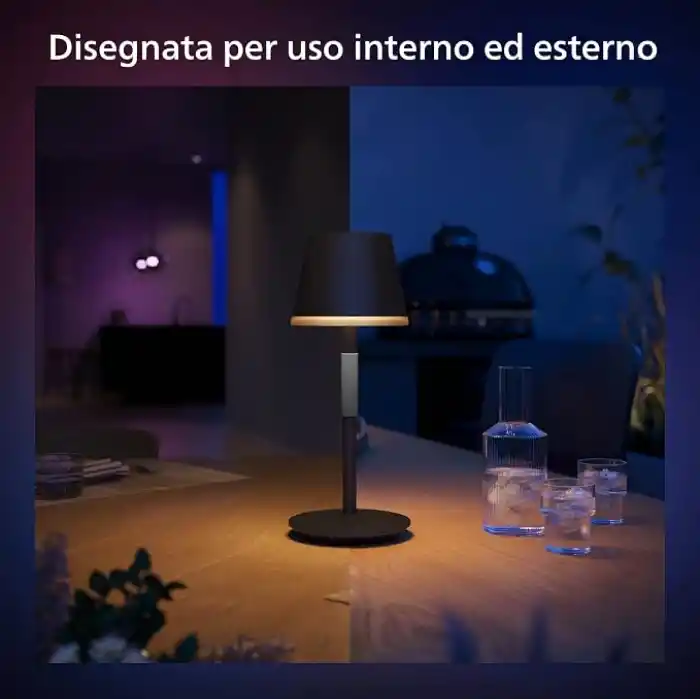 Philips Hue GO Belle Taşınabilir Masa Lambası - Siyah - 25.000 Saat Ampul Kullanım Ömrü