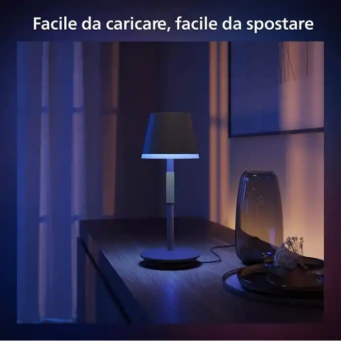 Philips Hue GO Belle Taşınabilir Masa Lambası - Siyah - 25.000 Saat Ampul Kullanım Ömrü