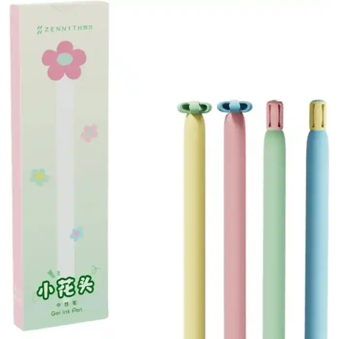 Zennyth Mavi Mürekkepli Daisy (Papatya) Jel Kalem 4lü