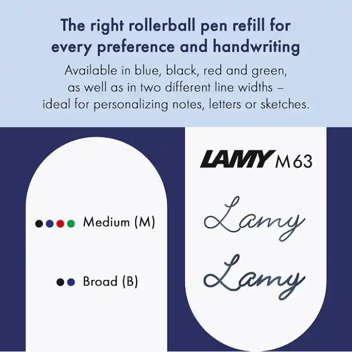 Lamy M63 Roller Kalem Yedeği Mavi 2li Set