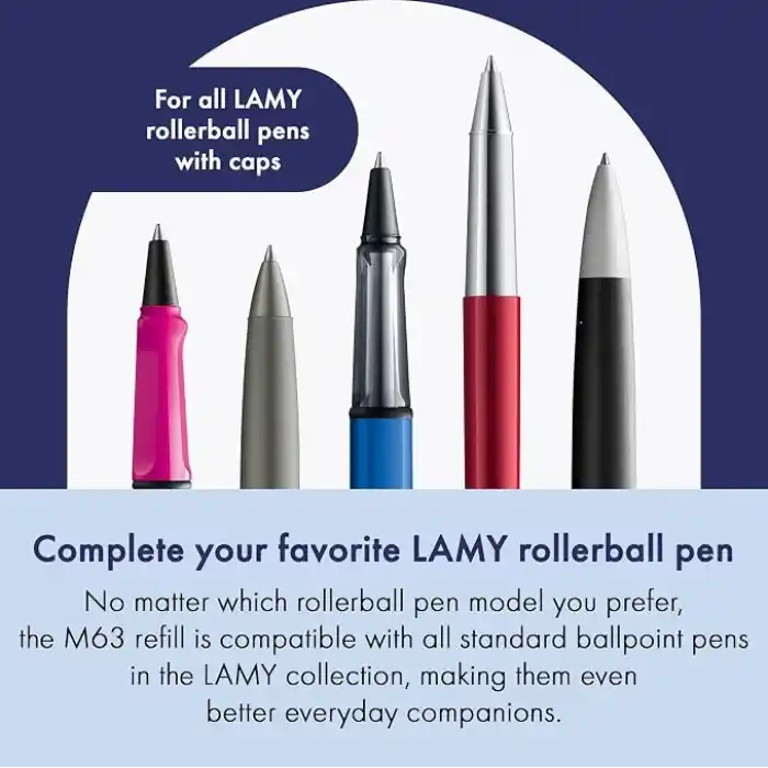 Lamy M63 Roller Kalem Yedeği Mavi 2li Set