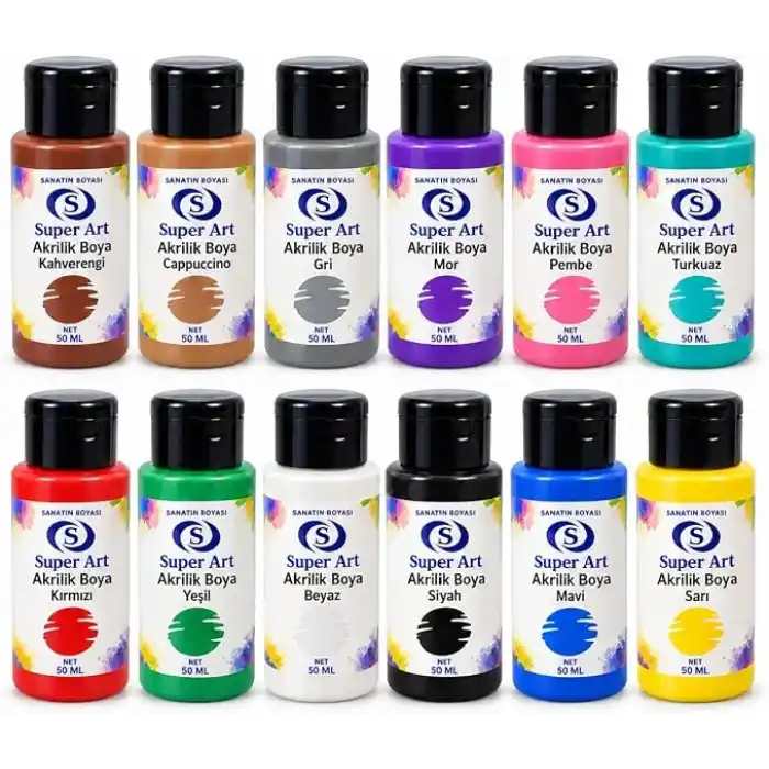 SuperArt Akrilik Boya Seti 12li 12x50 mL