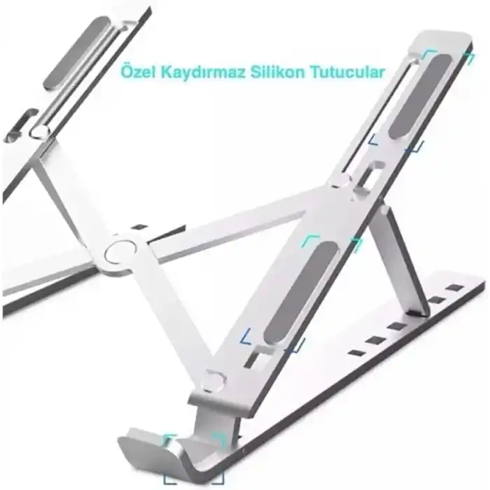 teknosepetim Macbook Laptop Bilgisayar Standı Notebook Özel Yükseltici Stand Tablet Tutucu Ayarlı Metal metal stand