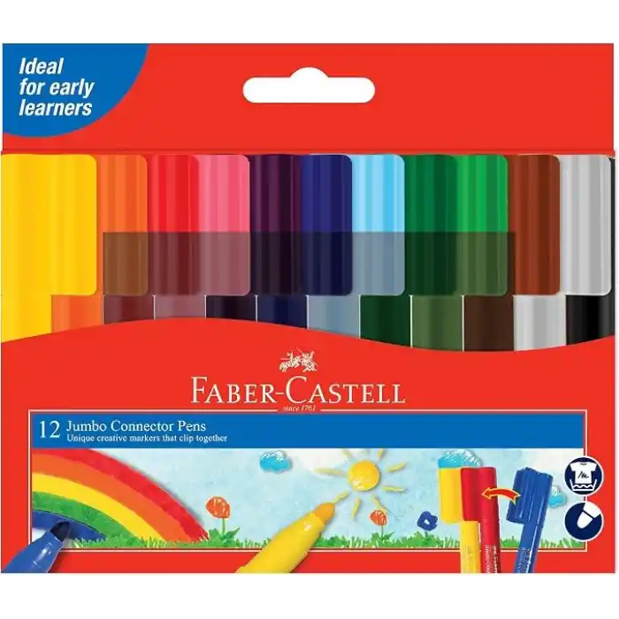 Faber-Castell Eğlenceli Jumbo Keçeli Kalem,12Li, 12 Renk