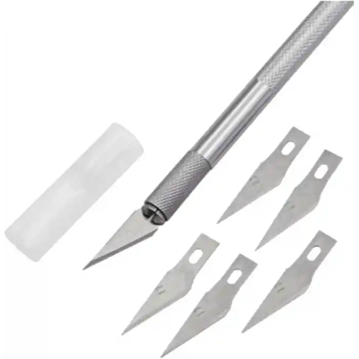 Knife Tasarım Hobi Neşter Kretuar Bıçağı 5 Uç Yedekli Set
