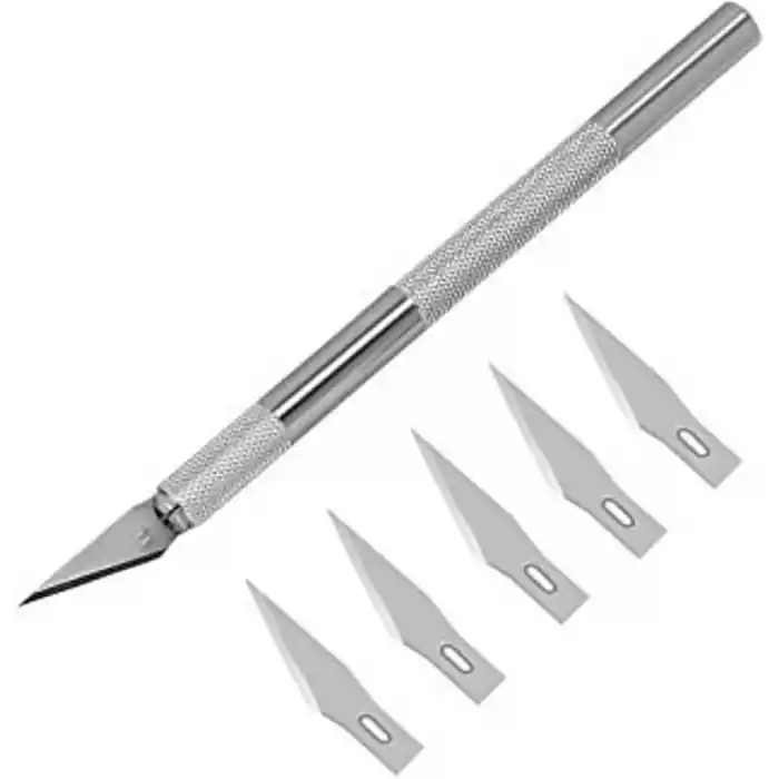 Knife Tasarım Hobi Neşter Kretuar Bıçağı 5 Uç Yedekli Set