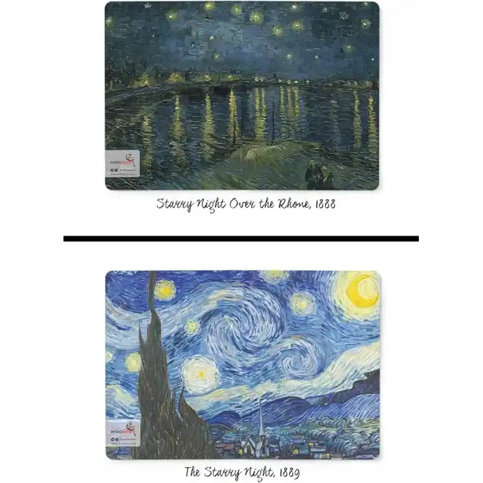 Retronote Van Gogh 4lü Defter Seti 1, Night Series, Çizgisiz, 64 Sayfa, 14x21 cm, Standart
