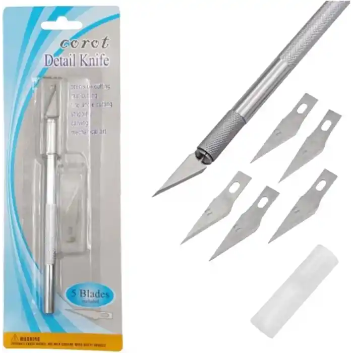Knife Tasarım Hobi Neşter Kretuar Bıçağı 5 Uç Yedekli Set